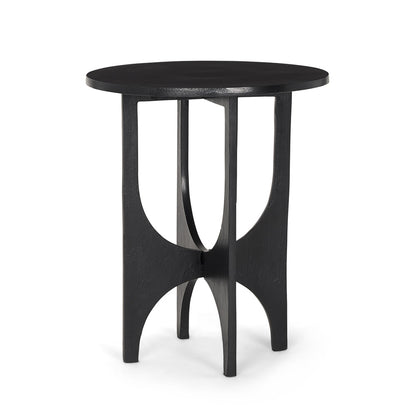 Mercana - Sobi Textured Matte Black Round Metal Accent Table - 70617 view 1
