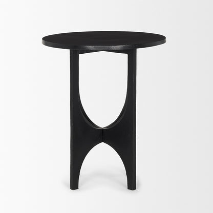Mercana - Sobi Textured Matte Black Round Metal Accent Table - 70617 view 2