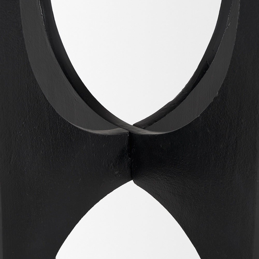 Mercana - Sobi Textured Matte Black Round Metal Accent Table - 70617 view 6