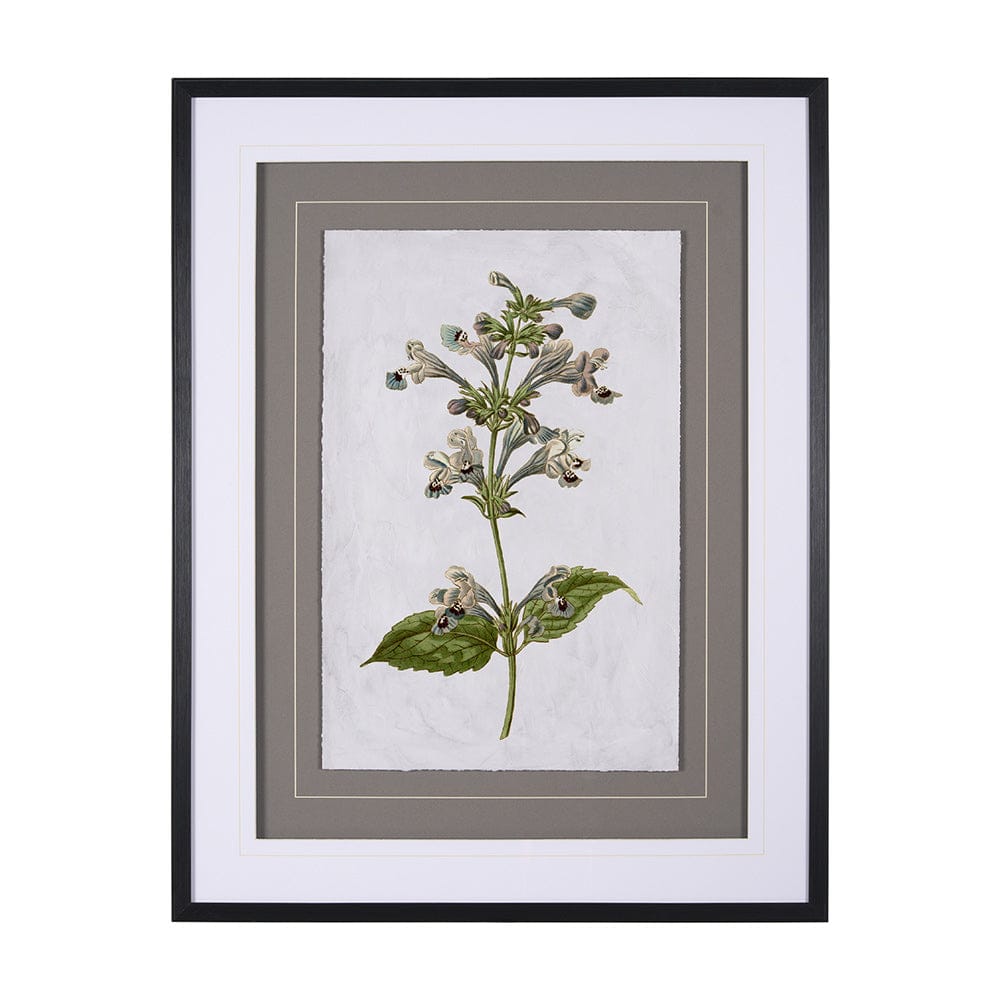 Mercana - Soft Blue Botanoicals III by Mercana Studio Hand Embellished Framed Art Print Matted under Glass - 13966 view 1