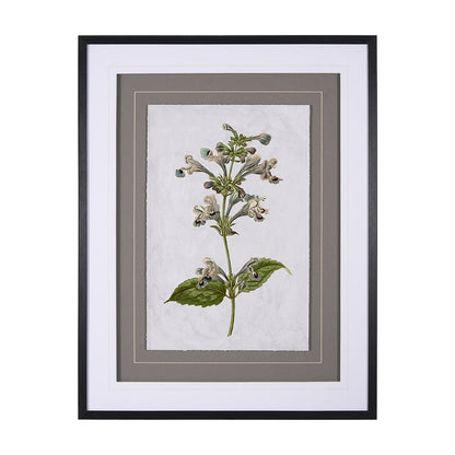 Mercana - Soft Blue Botanoicals III by Mercana Studio Hand Embellished Framed Art Print Matted under Glass - 13966 view 1