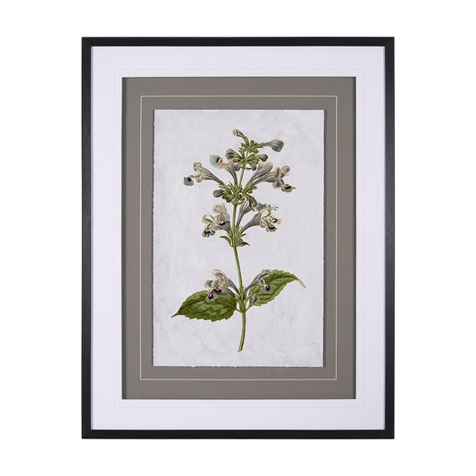 Mercana - Soft Blue Botanoicals III by Mercana Studio Hand Embellished Framed Art Print Matted under Glass - 13966 view 1