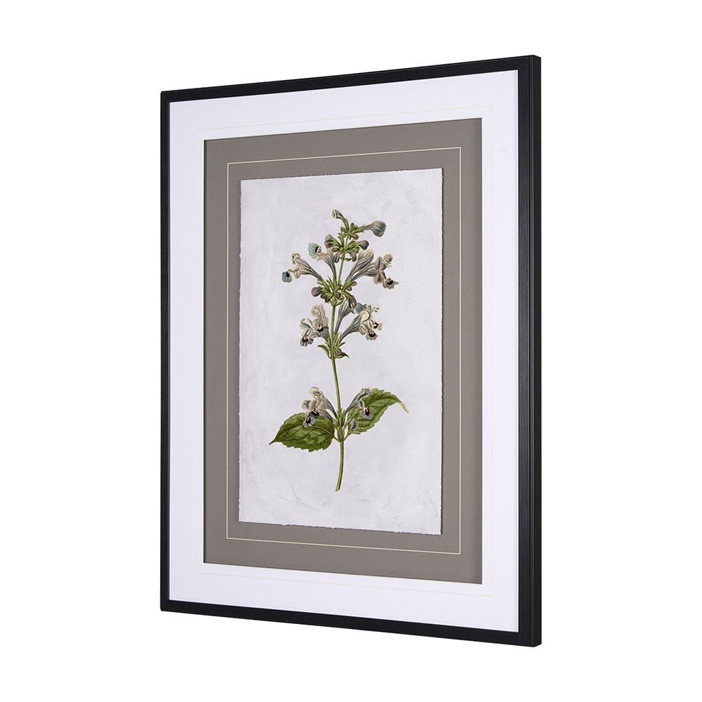 Mercana - Soft Blue Botanoicals III by Mercana Studio Hand Embellished Framed Art Print Matted under Glass - 13966 view 5