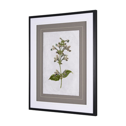 Mercana - Soft Blue Botanoicals III by Mercana Studio Hand Embellished Framed Art Print Matted under Glass - 13966 view 5
