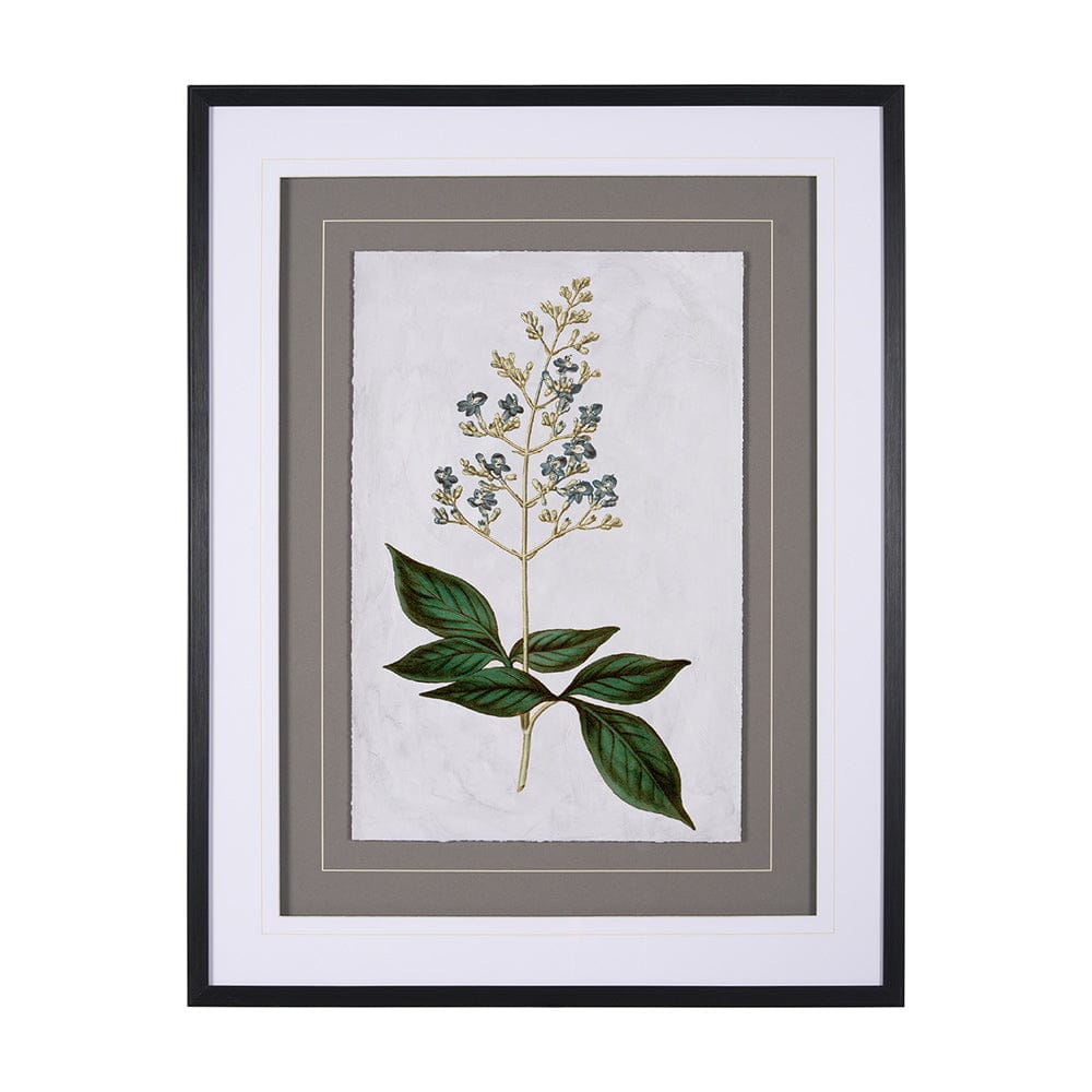 Mercana - Soft Blue Botanoicals IV by Mercana Studio Hand Embellished Framed Art Print Matted under Glass - 13967 view 1