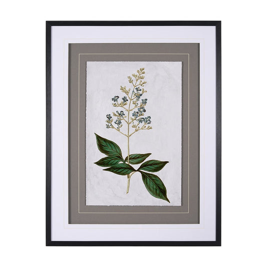 Mercana - Soft Blue Botanoicals IV by Mercana Studio Hand Embellished Framed Art Print Matted under Glass - 13967 view 1