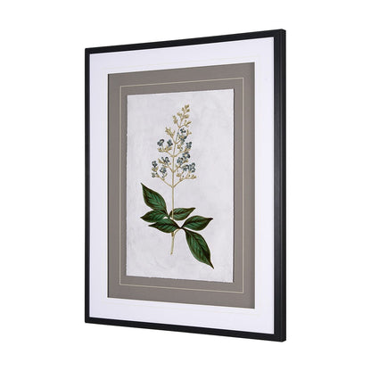 Mercana - Soft Blue Botanoicals IV by Mercana Studio Hand Embellished Framed Art Print Matted under Glass - 13967 view 5