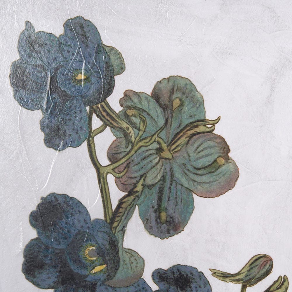 Mercana - Soft Blue Botanoicals V by Mercana Studio Hand Embellished Framed Art Print Matted under Glass - 13968 view 3