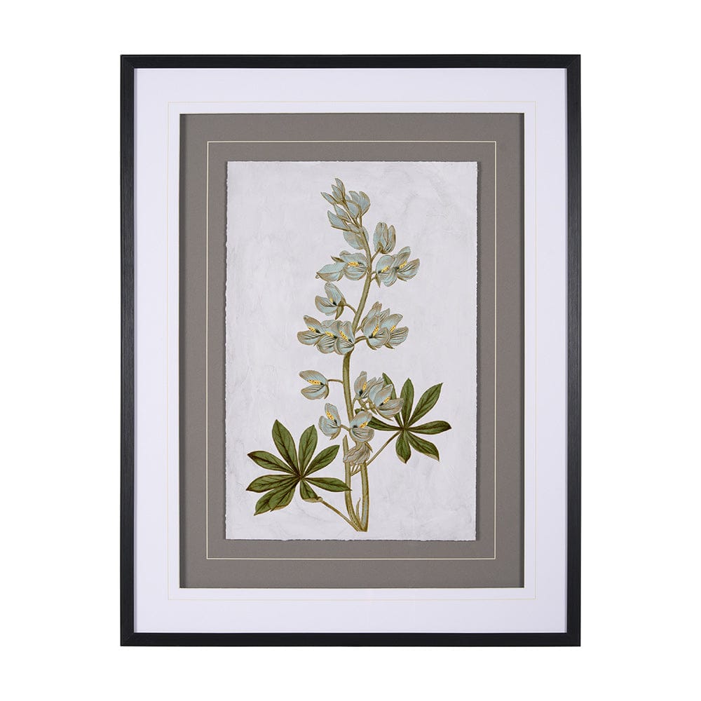 Mercana - Soft Blue Botanoicals VIII by Mercana Studio Hand Embellished Framed Art Print Matted under Glass - 13971 view 1