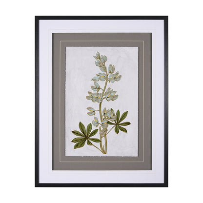 Mercana - Soft Blue Botanoicals VIII by Mercana Studio Hand Embellished Framed Art Print Matted under Glass - 13971 view 1