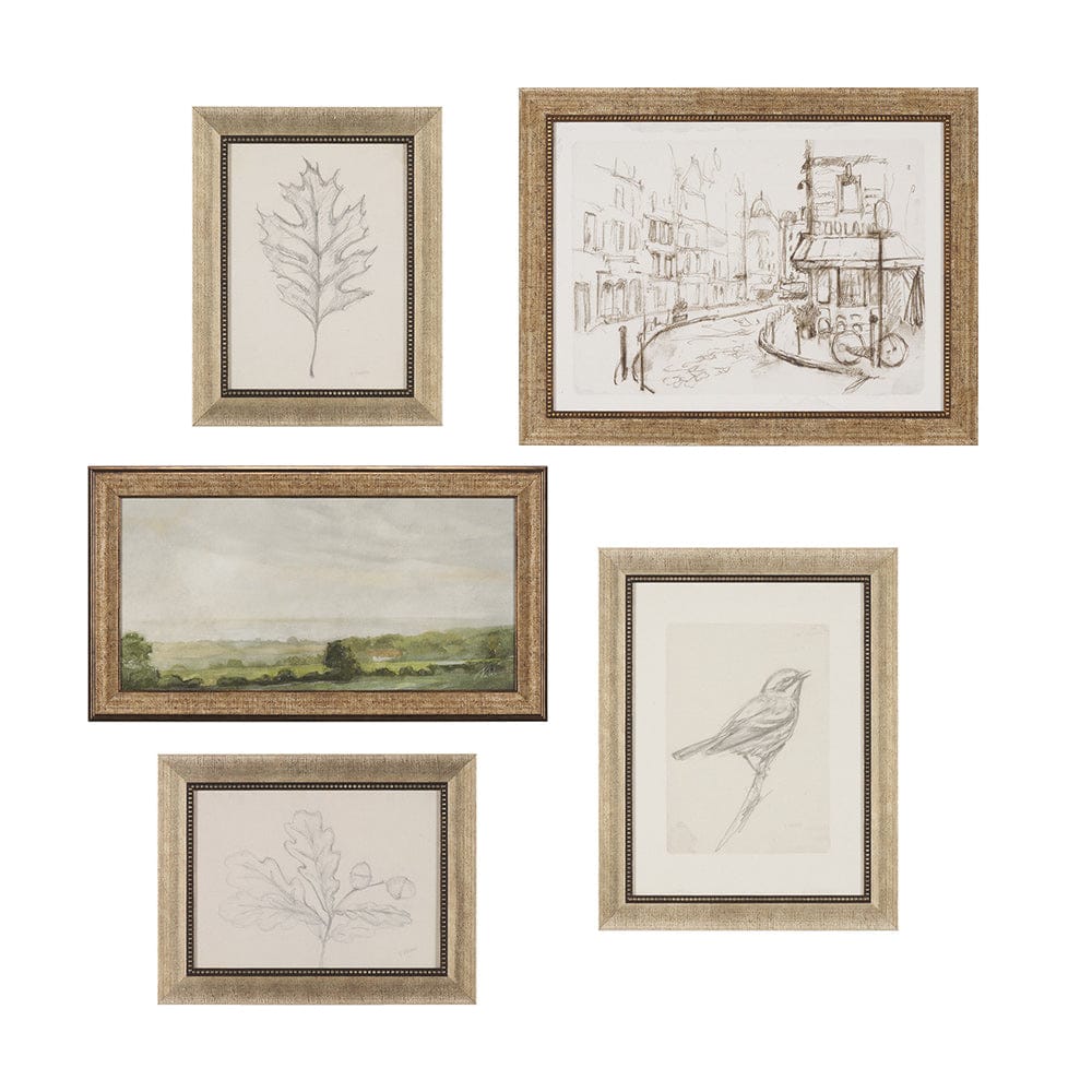 Mercana - Soft Shadows by Mercana Studio a Hand Embellished Framed Art Print (Set of 5) - 15628 view 1