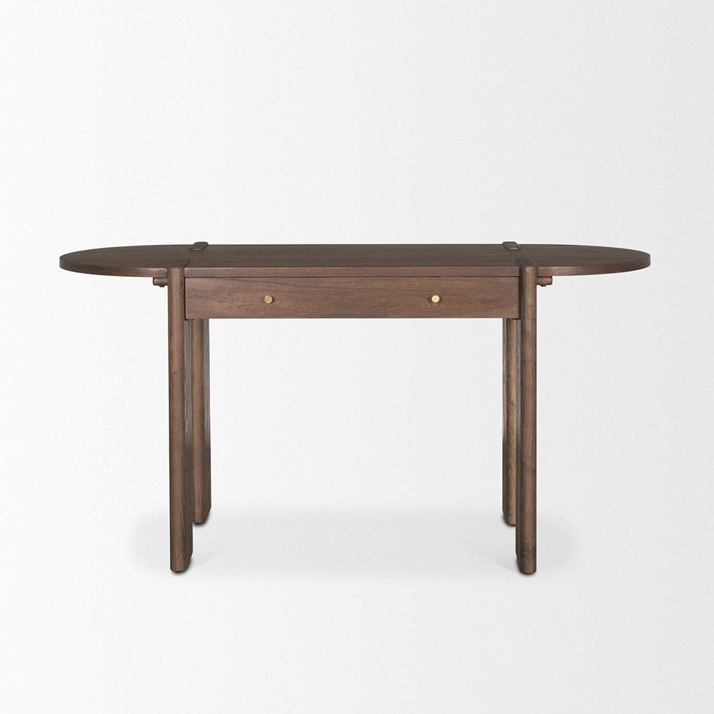 Mercana - Sohan Dark Brown Elm Wood Oblong Desk - 70855 view 2
