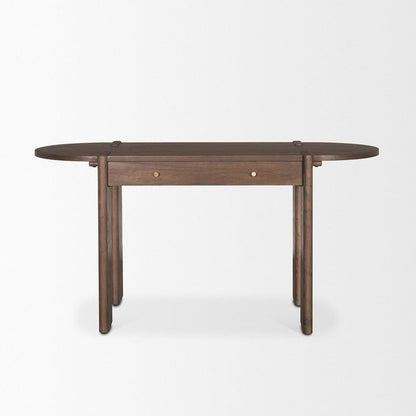 Mercana - Sohan Dark Brown Elm Wood Oblong Desk - 70855 view 2