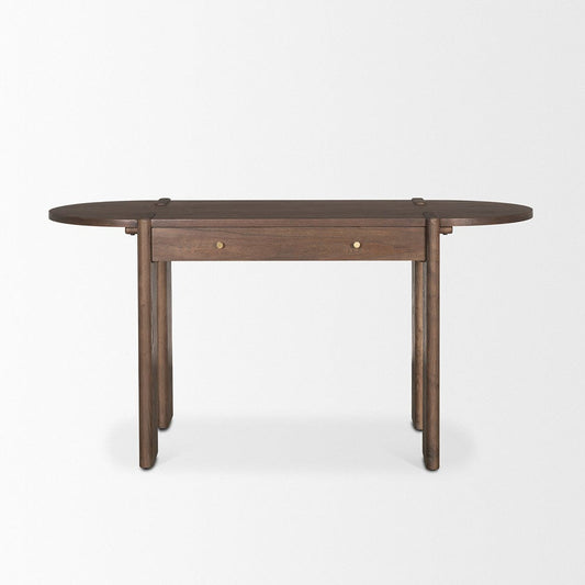 Mercana - Sohan Dark Brown Elm Wood Oblong Desk - 70855 view 2