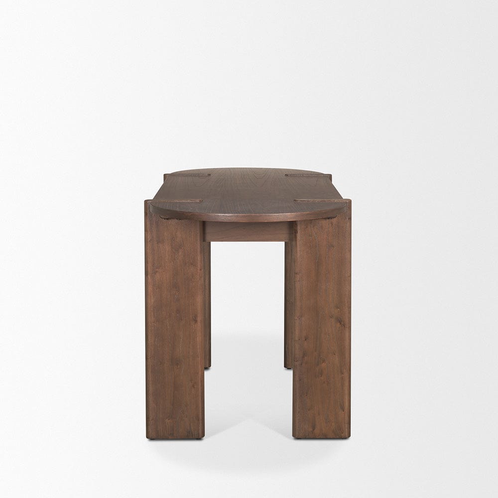 Mercana - Sohan Dark Brown Elm Wood Oblong Desk - 70855 view 3