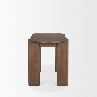 Mercana - Sohan Dark Brown Elm Wood Oblong Desk - 70855 view 3