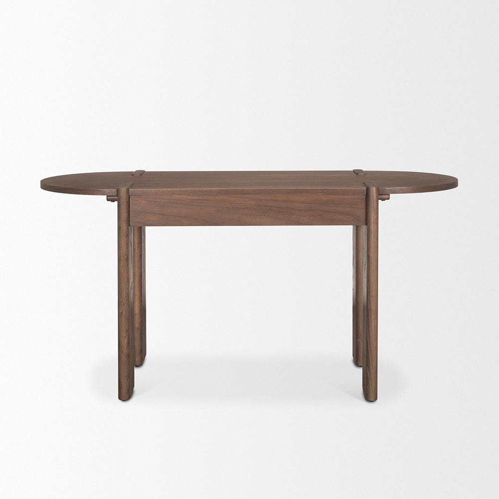 Mercana - Sohan Dark Brown Elm Wood Oblong Desk - 70855 view 4
