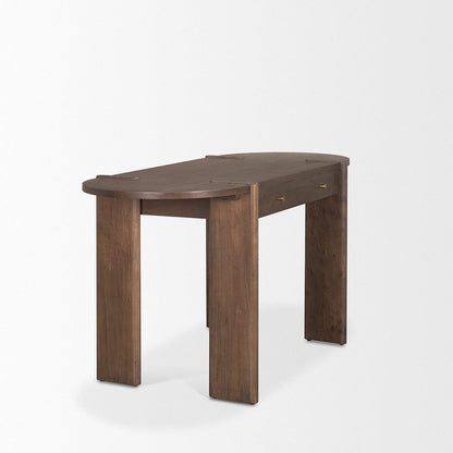 Mercana - Sohan Dark Brown Elm Wood Oblong Desk - 70855 view 5