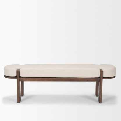 Mercana - Sohan Dark Elm Wood w/ Oatmeal Fabric Bench - 70802 view 2