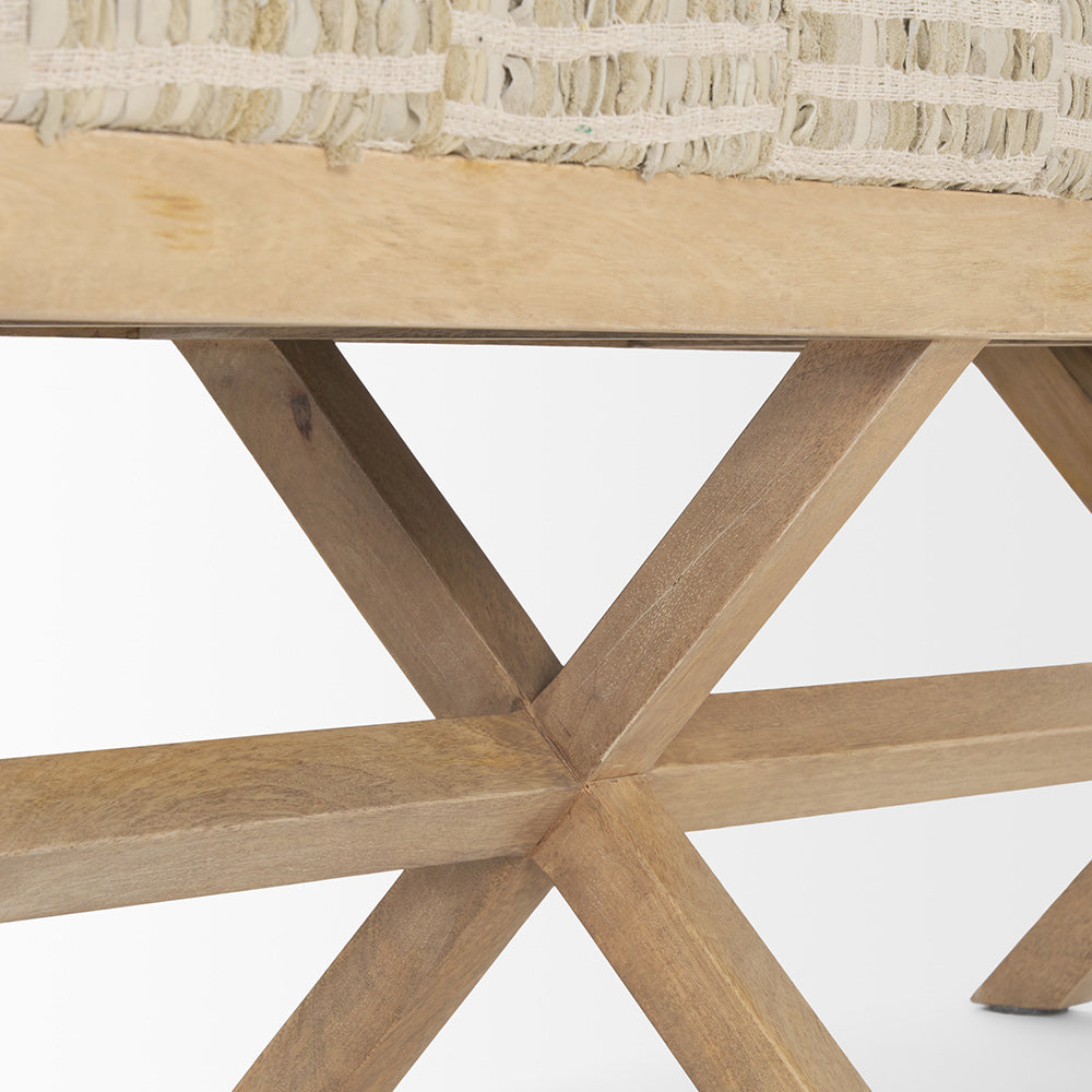 Mercana - Solis II 50L x 16W Brown Base Beige Woven Leather Cushion Accent Bench - 68459 view 6