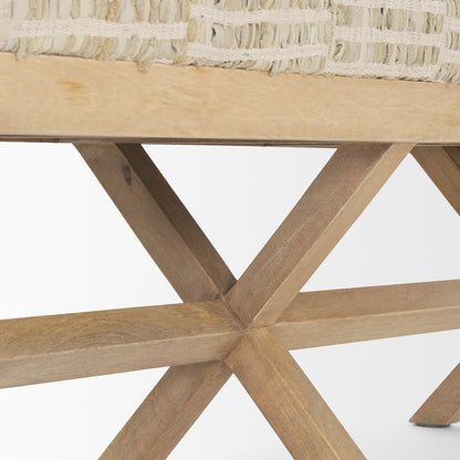 Mercana - Solis II 50L x 16W Brown Base Beige Woven Leather Cushion Accent Bench - 68459 view 6