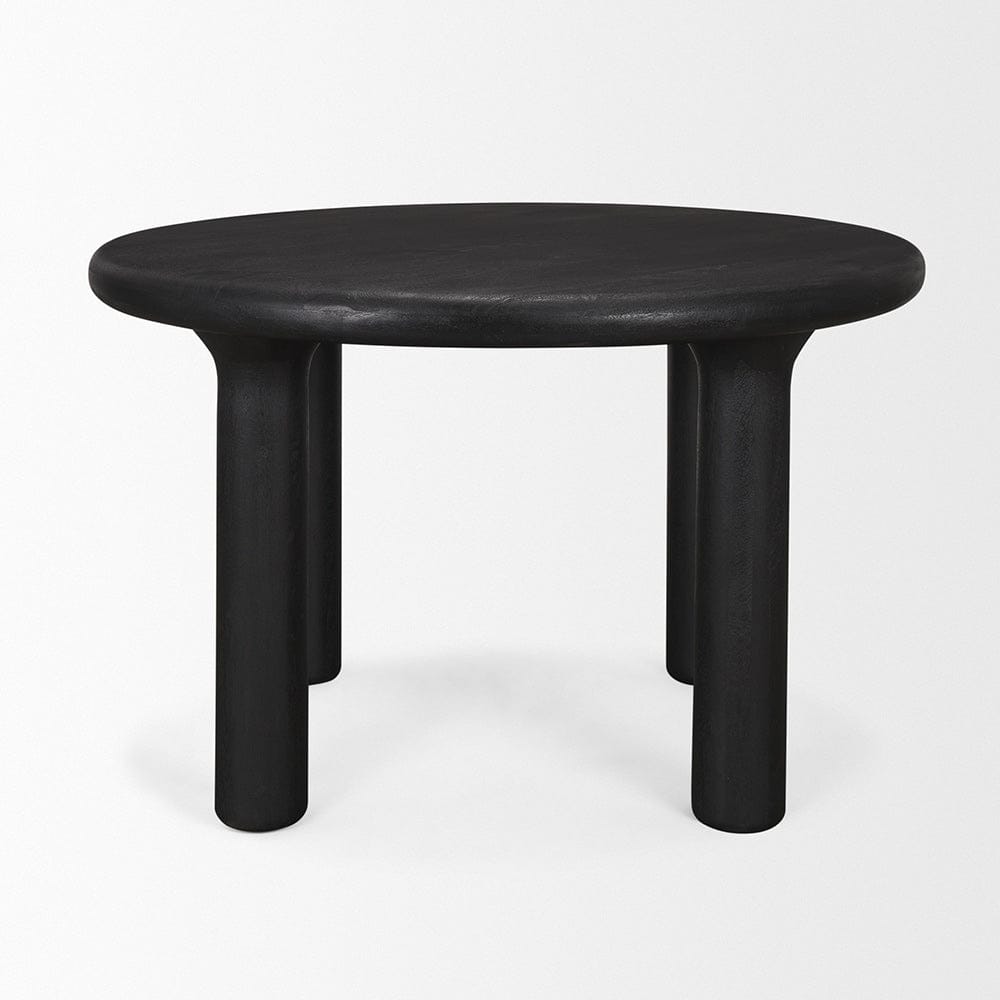 Mercana - Soma Textured Black Acacia Wood Round Dining Table - 70883-AB view 2