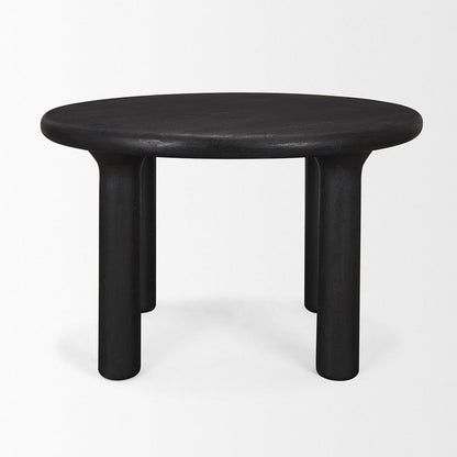 Mercana - Soma Textured Black Acacia Wood Round Dining Table - 70883-AB view 2