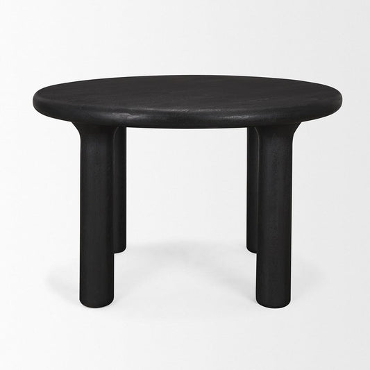 Mercana - Soma Textured Black Acacia Wood Round Dining Table - 70883-AB view 2