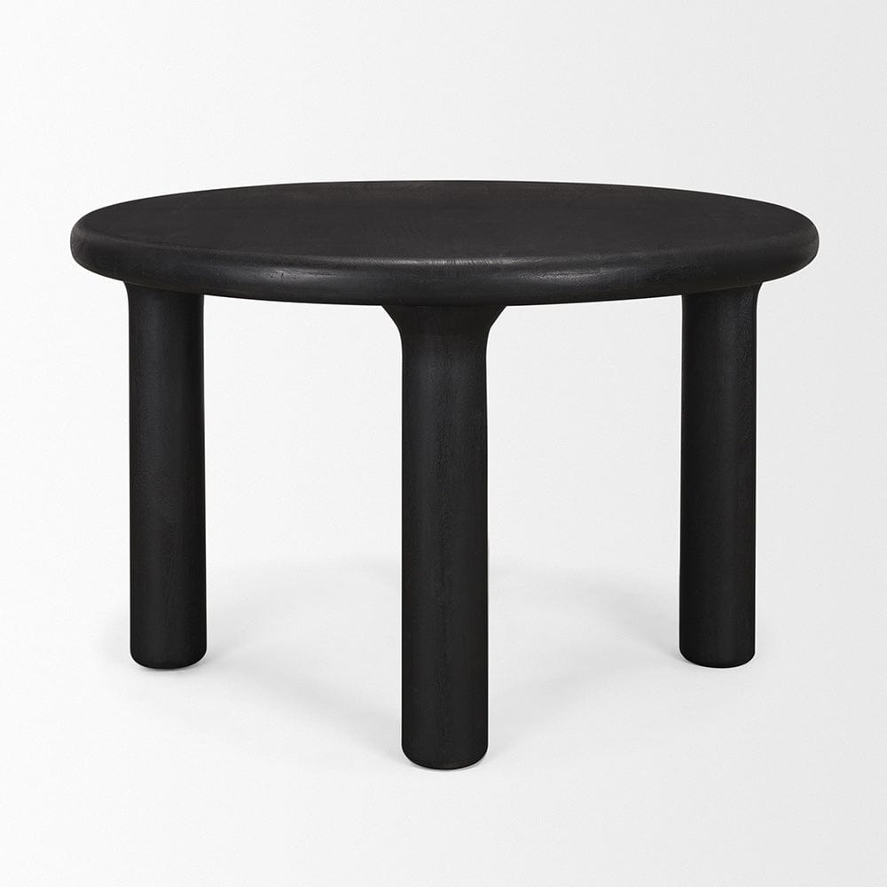 Mercana - Soma Textured Black Acacia Wood Round Dining Table - 70883-AB view 3