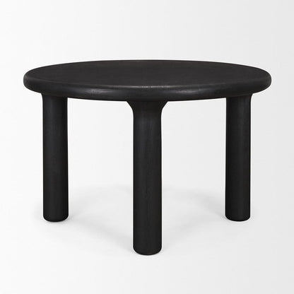 Mercana - Soma Textured Black Acacia Wood Round Dining Table - 70883-AB view 3