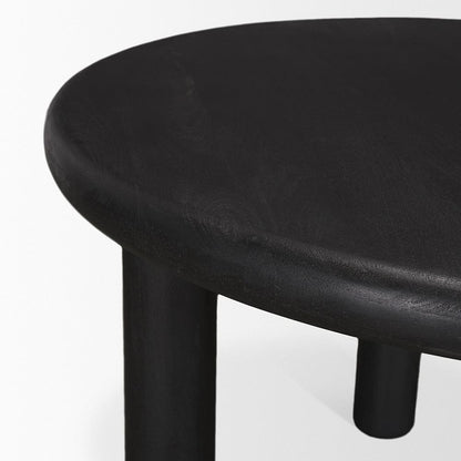 Mercana - Soma Textured Black Acacia Wood Round Dining Table - 70883-AB view 5