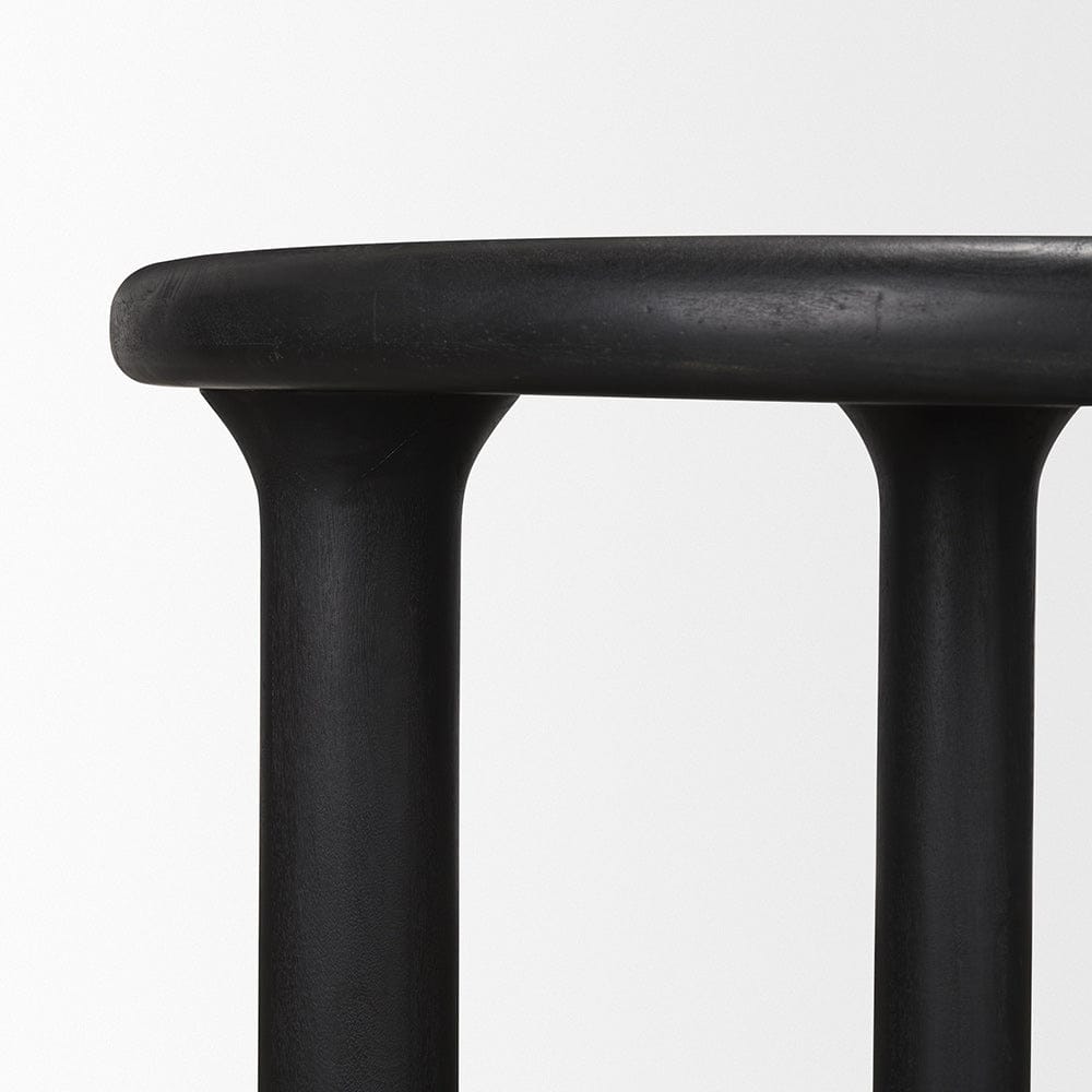 Mercana - Soma Textured Black Acacia Wood Round Dining Table - 70883-AB view 6