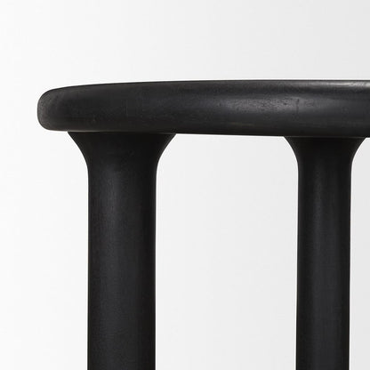 Mercana - Soma Textured Black Acacia Wood Round Dining Table - 70883-AB view 6