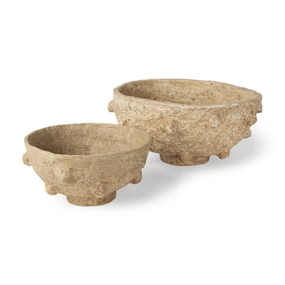 Mercana - Sonam Beige Paper Mache Spiked Bowls (Set of 2) - 70218 view 1