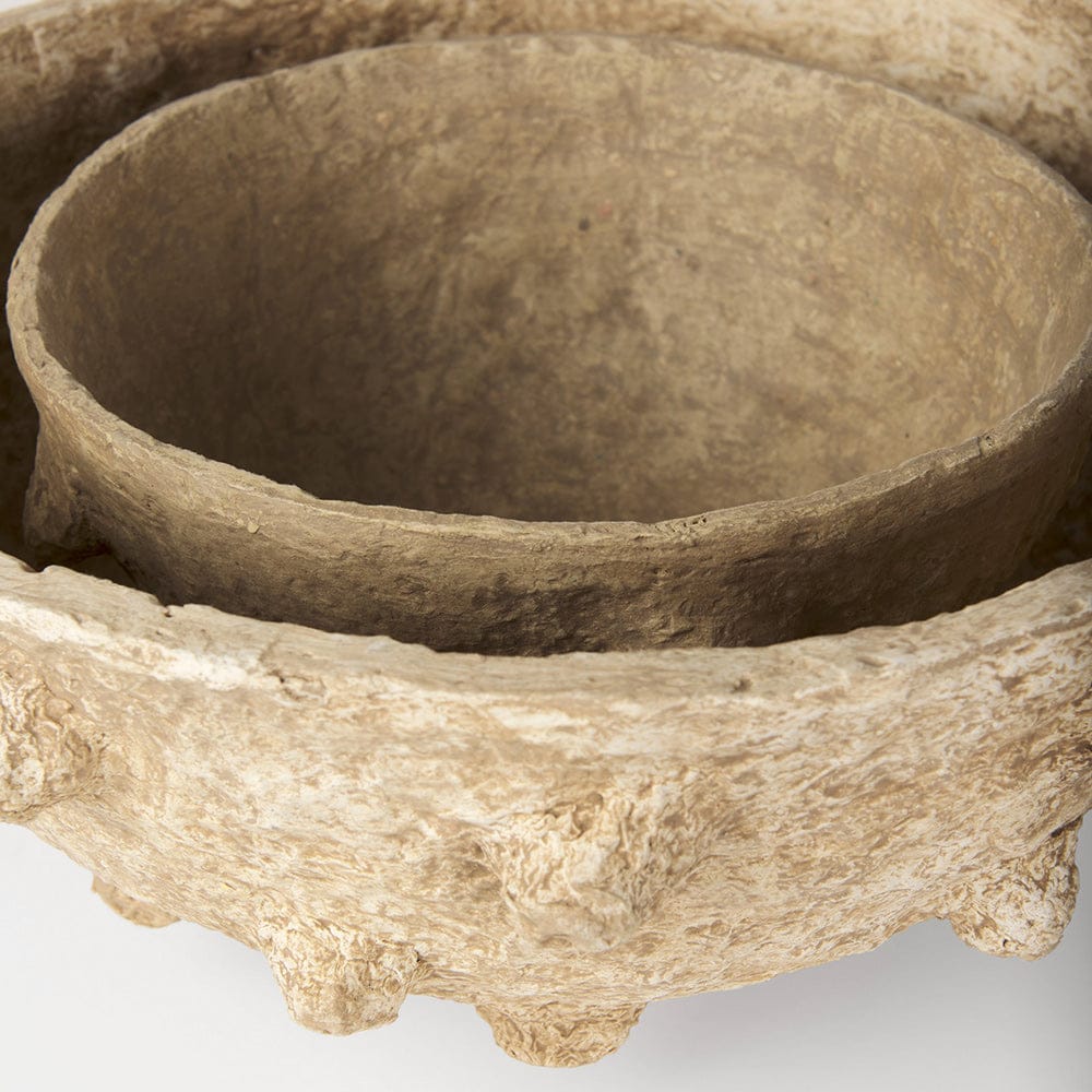 Mercana - Sonam Beige Paper Mache Spiked Bowls (Set of 2) - 70218 view 5