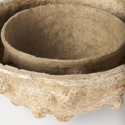 Mercana - Sonam Beige Paper Mache Spiked Bowls (Set of 2) - 70218 view 5