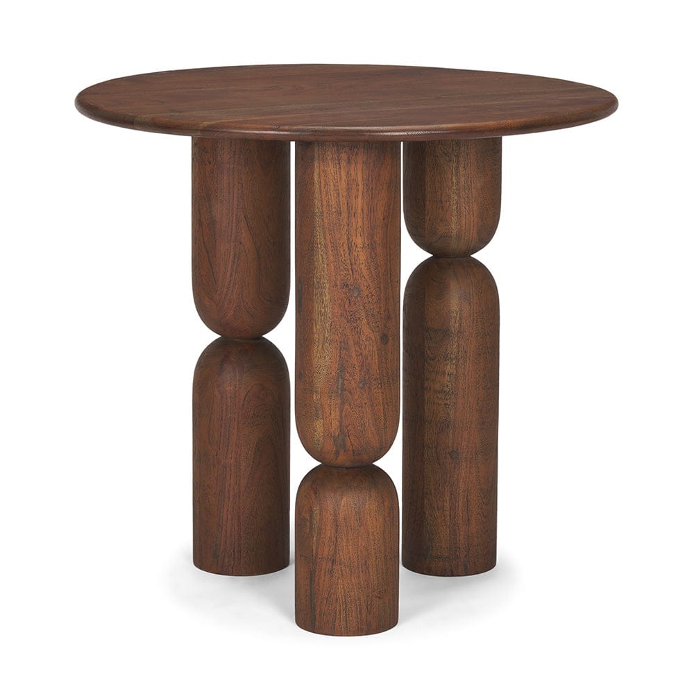 Mercana - Sonel Pedestal Medium Dark Brown Acacia Wood Foyer Table - 70848-AB view 1