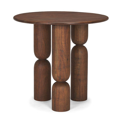 Mercana - Sonel Pedestal Medium Dark Brown Acacia Wood Foyer Table - 70848-AB view 1