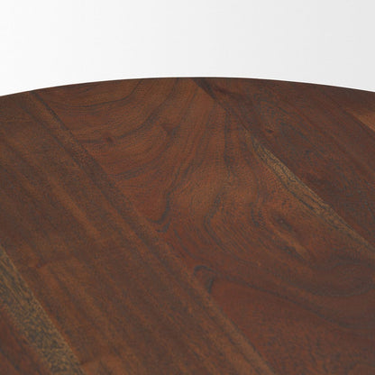 Mercana - Sonel Pedestal Medium Dark Brown Acacia Wood Foyer Table - 70848-AB view 5