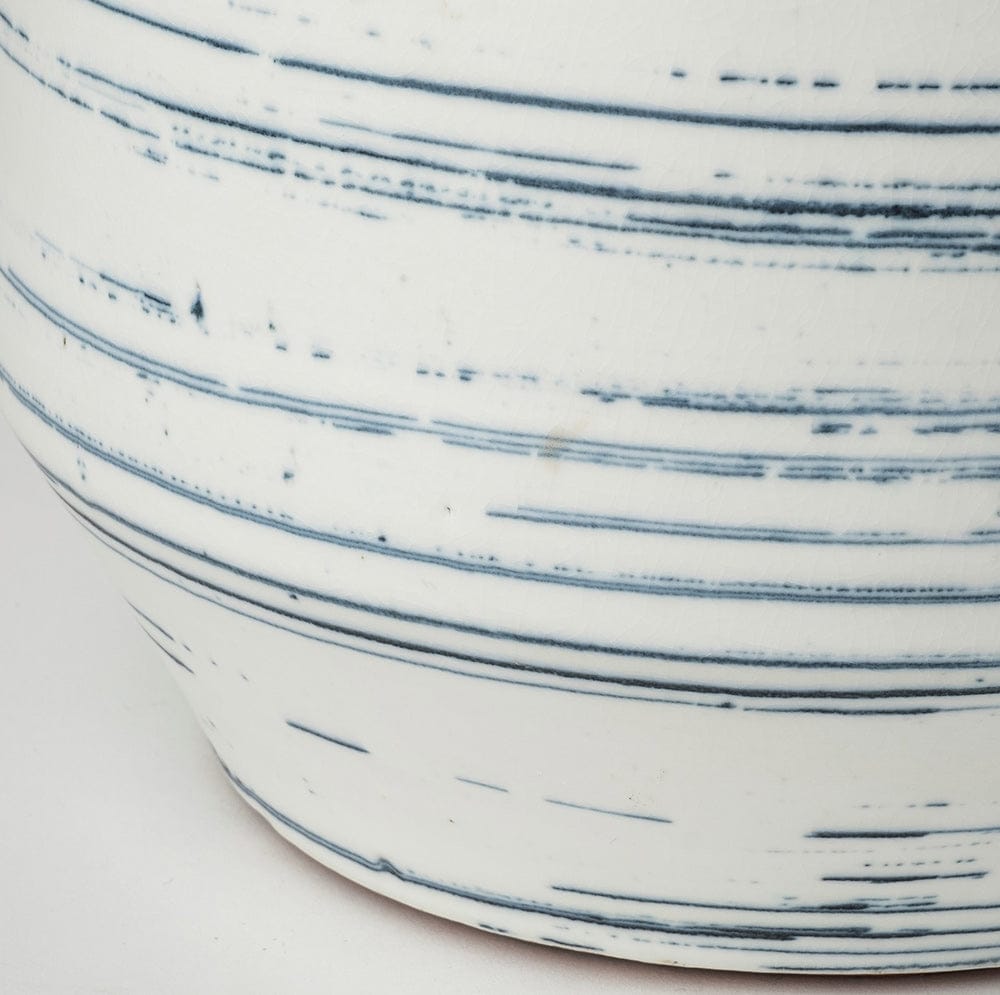 Mercana - Sonnett Short White/Blue Ceramic Vase - 69043_CLOSEOUT view 6