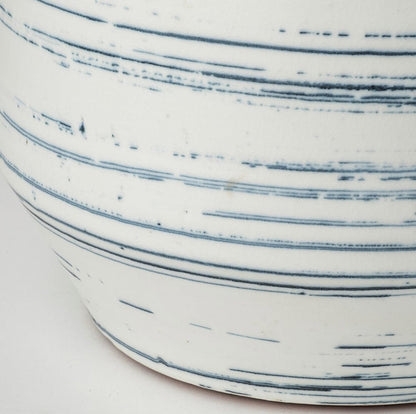 Mercana - Sonnett Short White/Blue Ceramic Vase - 69043_CLOSEOUT view 6