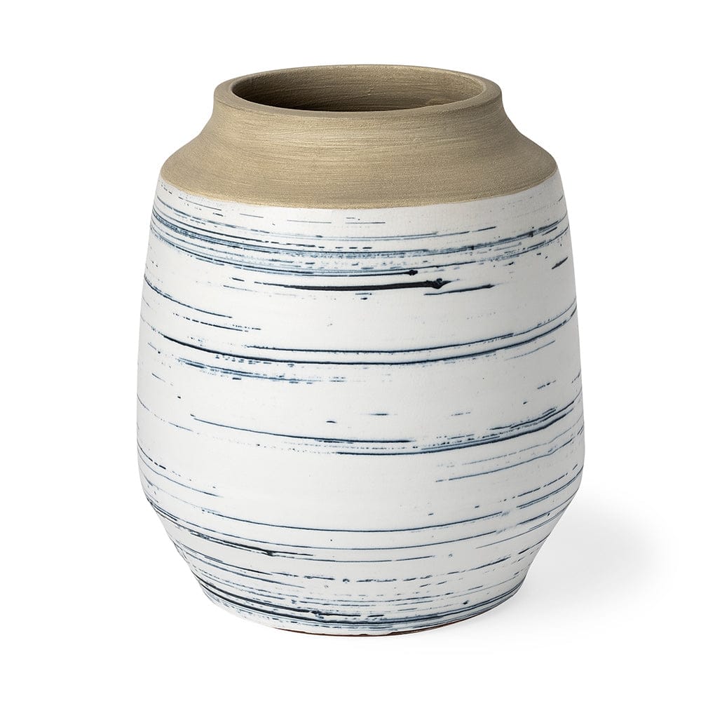 Mercana - Sonnett Tall White/Blue Ceramic Vase - 69042_CLOSEOUT view 1