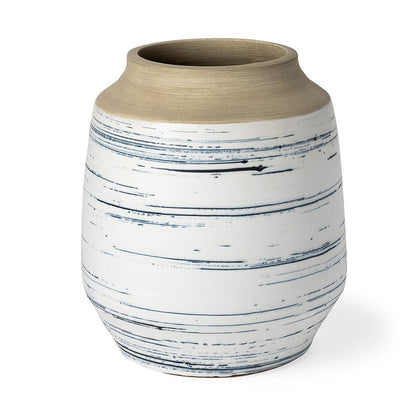 Mercana - Sonnett Tall White/Blue Ceramic Vase - 69042_CLOSEOUT view 1