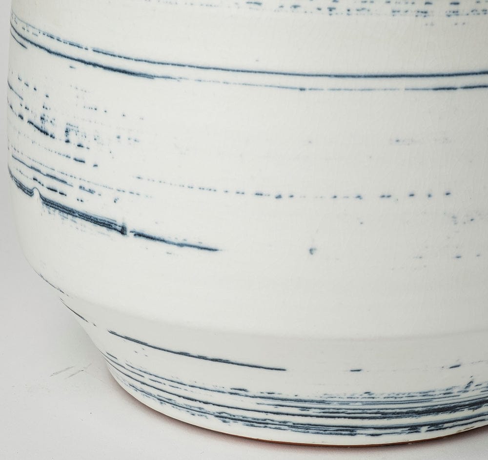 Mercana - Sonnett Tall White/Blue Ceramic Vase - 69042_CLOSEOUT view 6