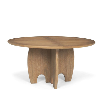 Mercana - Sonomi Brown Solid Rubber Wood w/ Round Oak Tabletop Dining Table - 70814-AB view 1