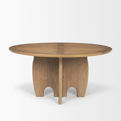 Mercana - Sonomi Brown Solid Rubber Wood w/ Round Oak Tabletop Dining Table - 70814-AB view 2