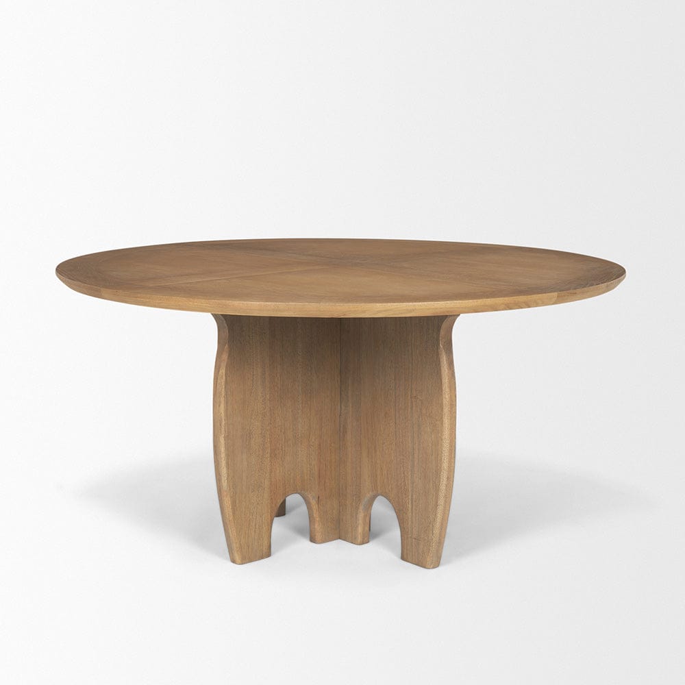 Mercana - Sonomi Brown Solid Rubber Wood w/ Round Oak Tabletop Dining Table - 70814-AB view 3