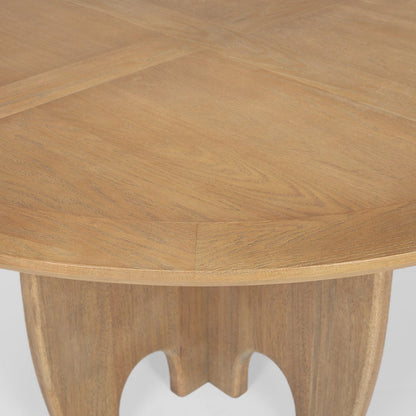 Mercana - Sonomi Brown Solid Rubber Wood w/ Round Oak Tabletop Dining Table - 70814-AB view 4