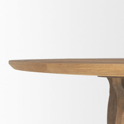 Mercana - Sonomi Brown Solid Rubber Wood w/ Round Oak Tabletop Dining Table - 70814-AB view 5