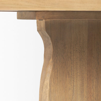 Mercana - Sonomi Brown Solid Rubber Wood w/ Round Oak Tabletop Dining Table - 70814-AB view 6